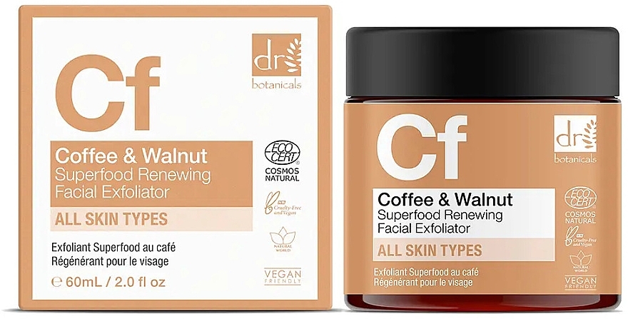 Скраб для лица - Dr. Botanicals Cf Coffee & Walnut Superfood Renewing Facial Exfoliator — фото N1