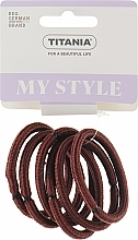 Резинки для волос, эластичный, 6 мм, 6шт, коричневый - Titania  — фото N1