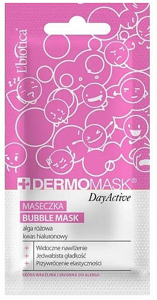 Маска для лица "Розовые водоросли и гиалуроновая кислота" - L'biotica Dermomask Day Active Bubble Mask — фото N1
