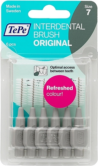 Набор межзубных ершиков "Original", 1.3 мм, серые - TePe Interdental Brush Original Size 7 — фото N1