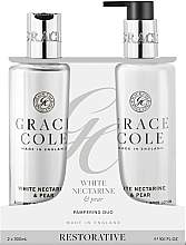 Набір - Grace Cole White Nectarine & Pear Body Care Pampering Duo (sh/gel/300ml + h/lot/300ml) — фото N1