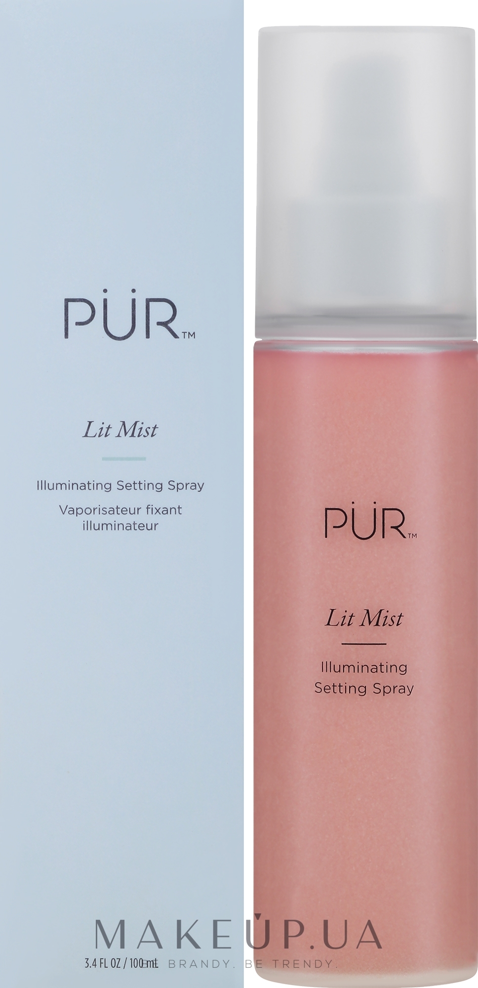 Спрей-фиксатор макияжа с эффектом сияния - Pur Lit Mist Illuminating Setting Spray — фото 100ml