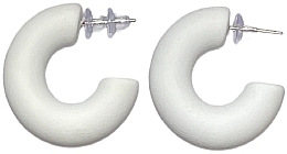 Серьги-кольца, матовые, белые - Bubble Bar — фото N1