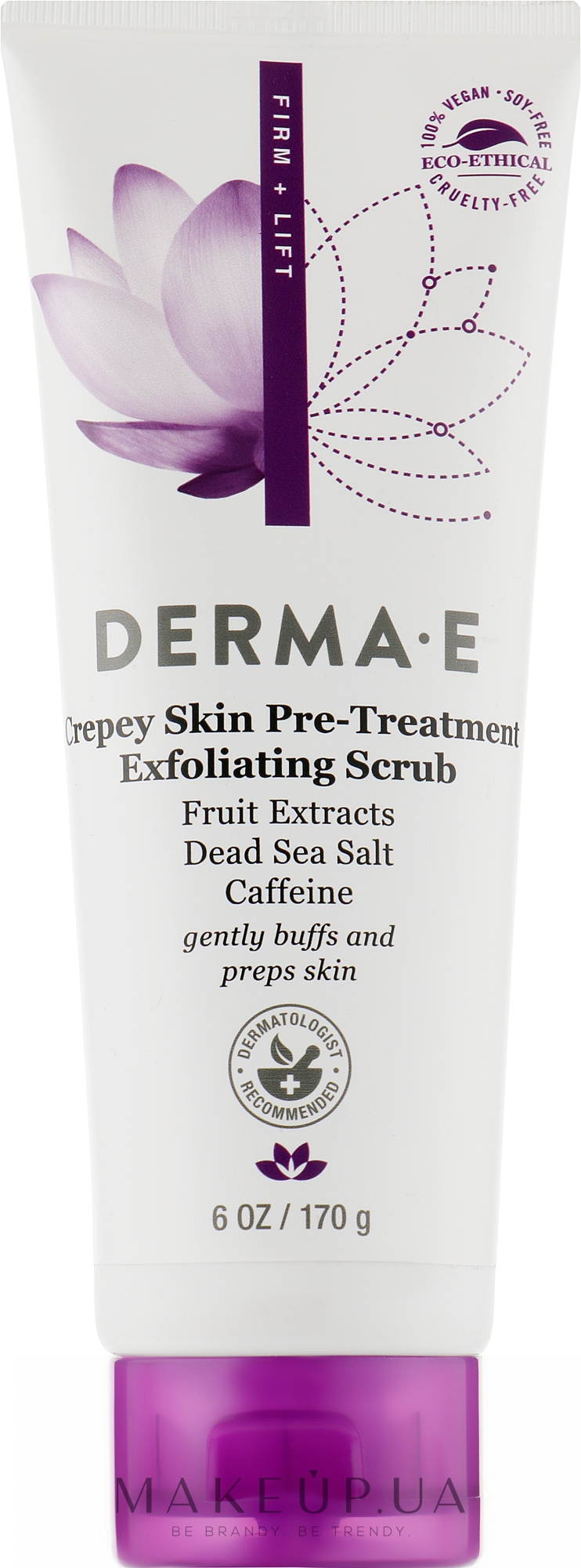 Отшелушивающий скраб для восстановления тургора кожи - Derma E Crepey Skin Pre-Treatment Exfoliating Scrub — фото 170g