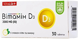 Парфумерія, косметика Вітамін D3 2000 МО, лимон-м'ята, таблетки - Baum Pharm