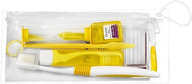 Ортодонтичний набір у косметичці, жовтий - Feelo Ortho Kit — фото N1