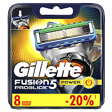 Сменные кассеты для бритья, 8 шт. - Gillette Fusion ProGlide Power — фото N4