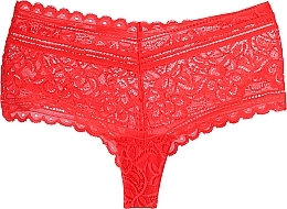 Жіночі мереживні трусики-шорти із завищеною талією, червоні - Moraj — фото N1