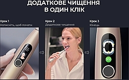 Розумна зубна щітка Oclean X Pro Digital Gold, 2 насадки - Oclean X Pro Digital Electric Toothbrush Champagne Gold — фото N8