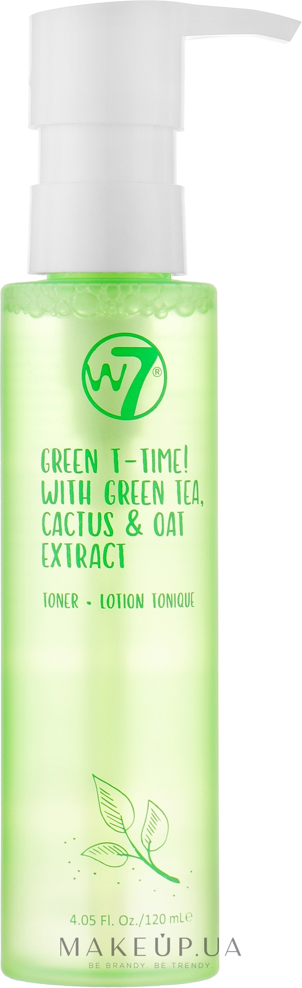 Тоник для лица - W7 Green T-Time With Green Tea Cactus & Oat Extract Toner — фото 120ml