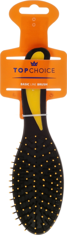 Расческа для волос овальная, 2014, черно-желтая - Top Choice — фото N1