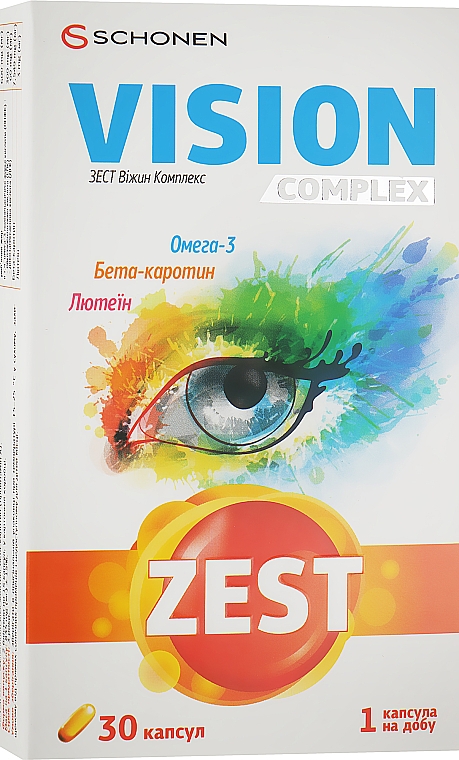 Харчова добавка для підтримання здорової функції зору - Zest Vision — фото N1