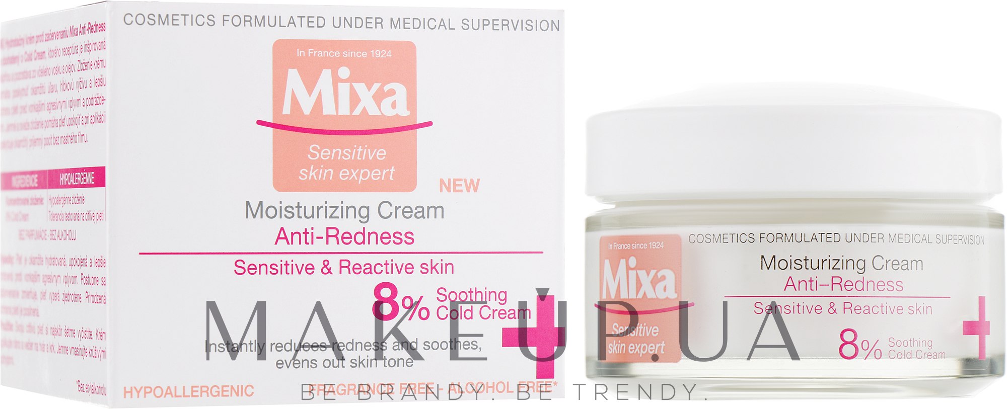 Увлажняющий и успокаивающий крем для чувствительной кожи лица - Mixa Anti-Redness Moisturizing Cream 8% Soothing Cold Cream — фото 50ml