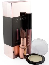 Духи, Парфюмерия, косметика Набор - Makeup Revolution Luxe Shade Blocks 2017 Rose Gold (lipstick/3.2g + gloss/2.5ml + highlighter/1g)