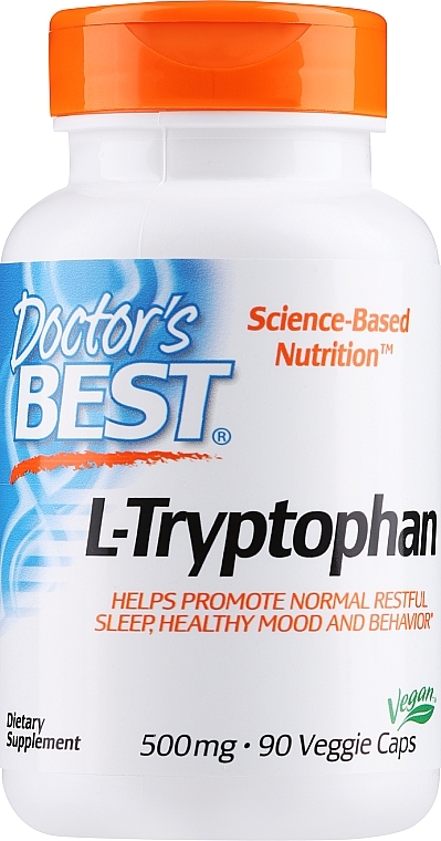 Амінокислота L-триптофан з TryptoPure, 500 мг, капсули - Doctor's Best — фото N1
