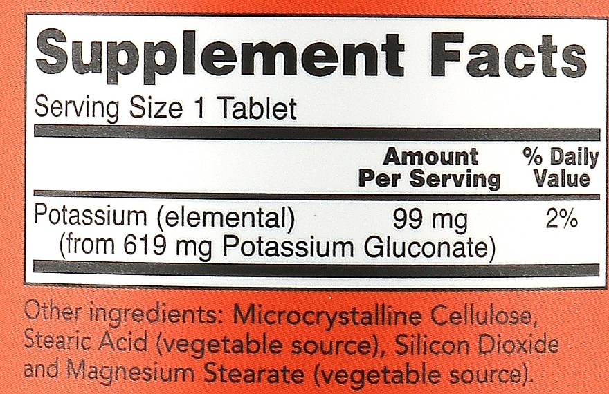 Глюконат калію, 99 мг - Now Foods Potassium Gluconate — фото N5