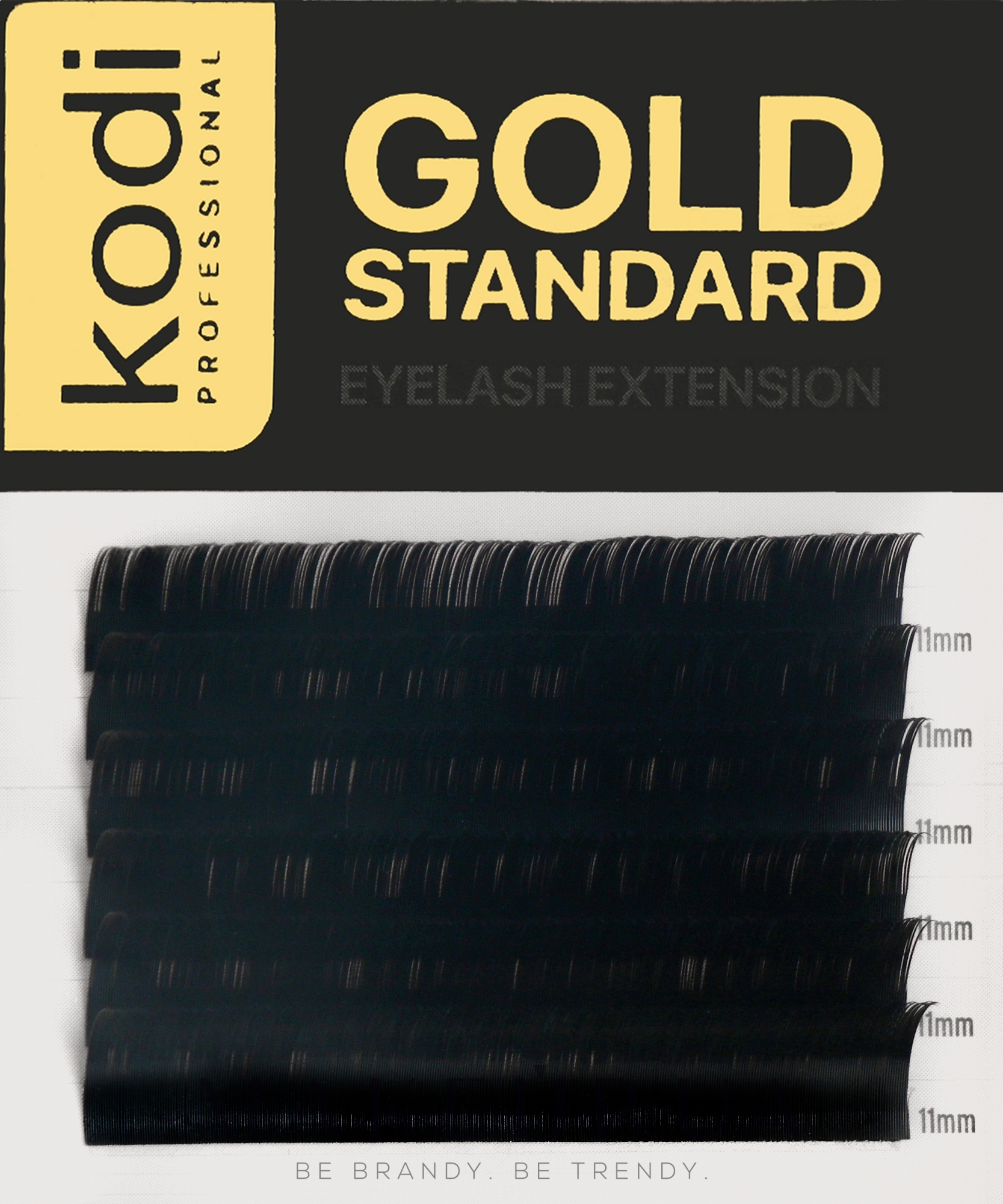 Накладные ресницы Gold Standart C 0.12 (6 рядов: 11 мм) - Kodi Professional — фото 1уп