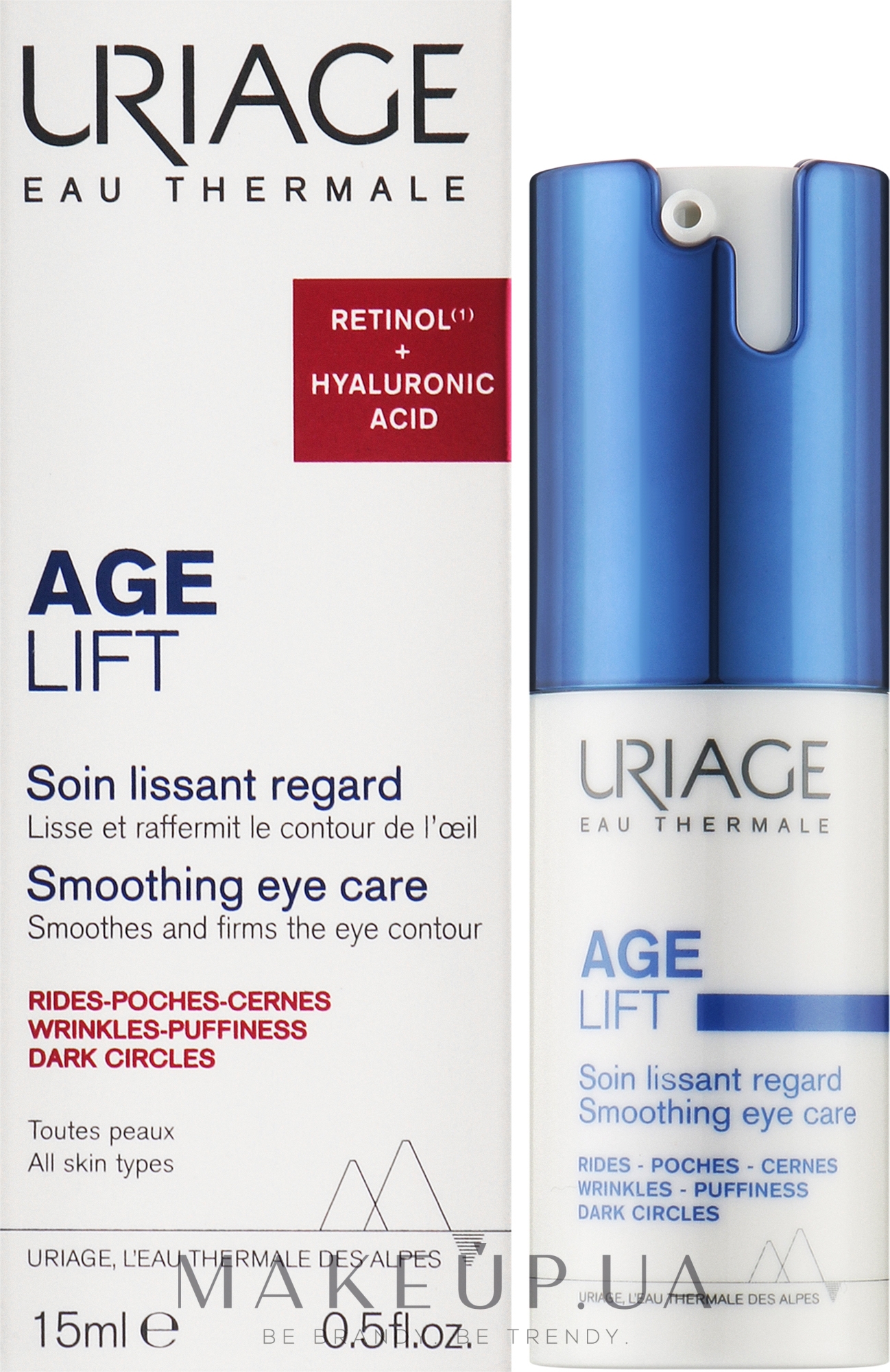 Розгладжувальний крем для шкіри навколо очей - Uriage Age Lift Smoothing Eye Care — фото 15ml