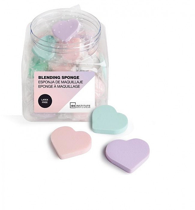 Спонж для макіяжу "Серце", зелений - IDC Institute Makeup Sponge Heart — фото N2