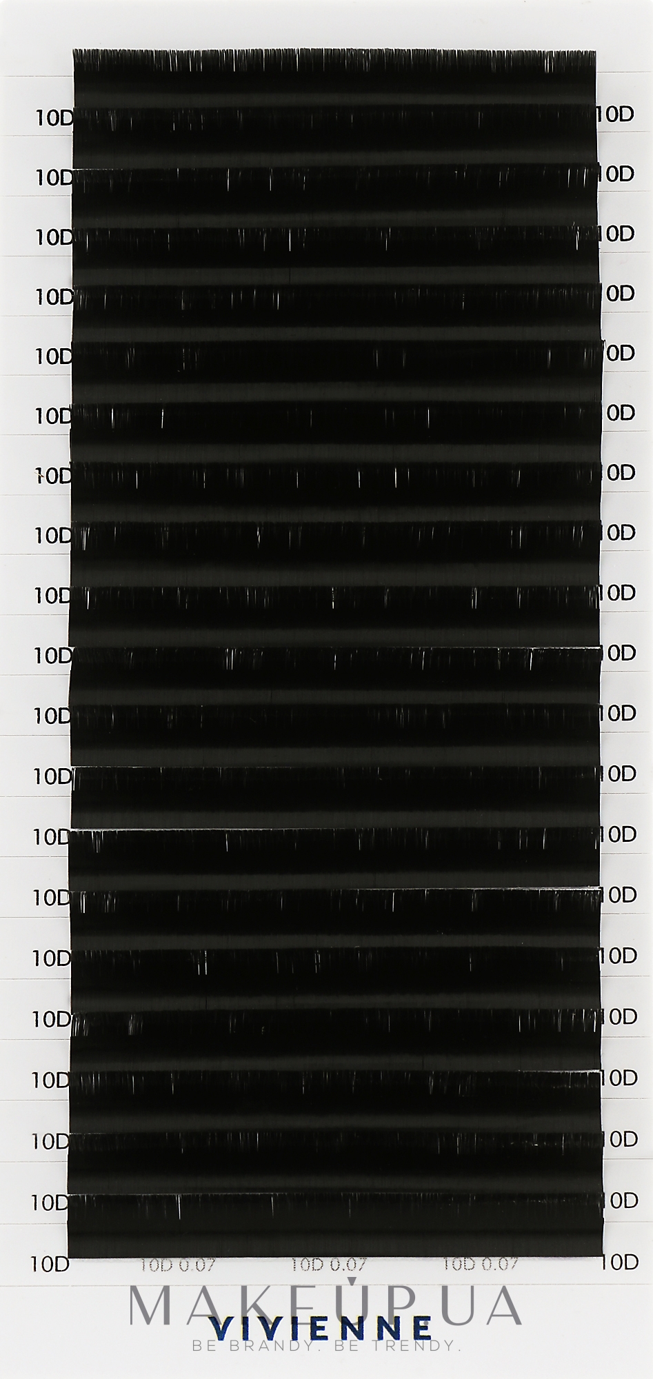 Накладні вії "Elite", чорні, 20 ліній (0,07, D, 10), екоупаковка - Vivienne — фото 1уп