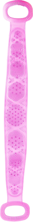 Силиконовая мочалка для тела с ручками, розовая - Deni Carte — фото N2
