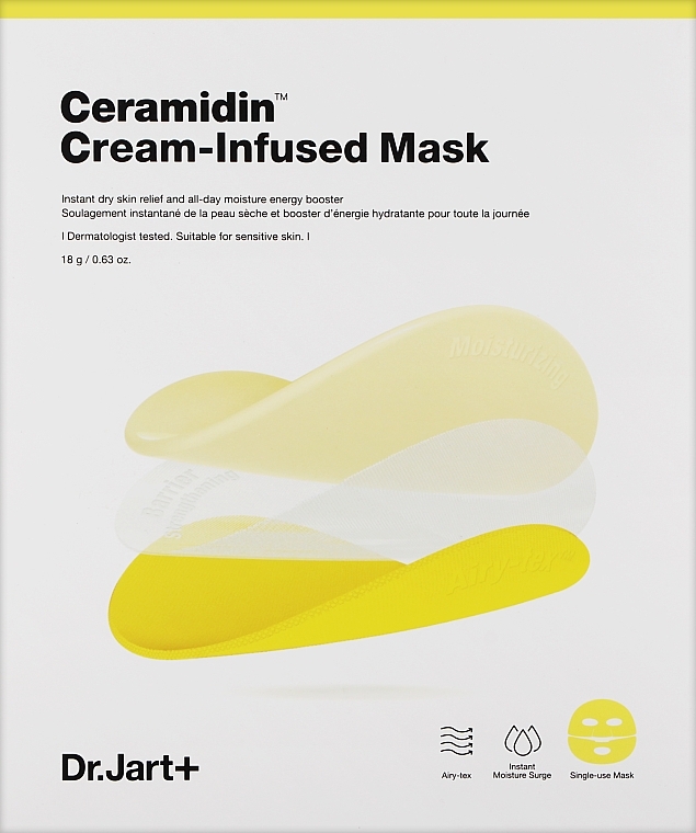 УЦІНКА Відновлювальна захисна тканинна маска - Dr.Jart+ Ceramidin Cream-Infused Mask * — фото N1