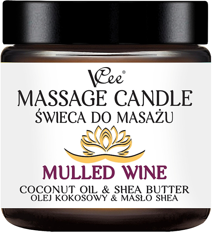Масажна свічка "Глінтвейн" - VCee Massage Candle Mulled Wine Coconut Oil & Shea Butter — фото N1