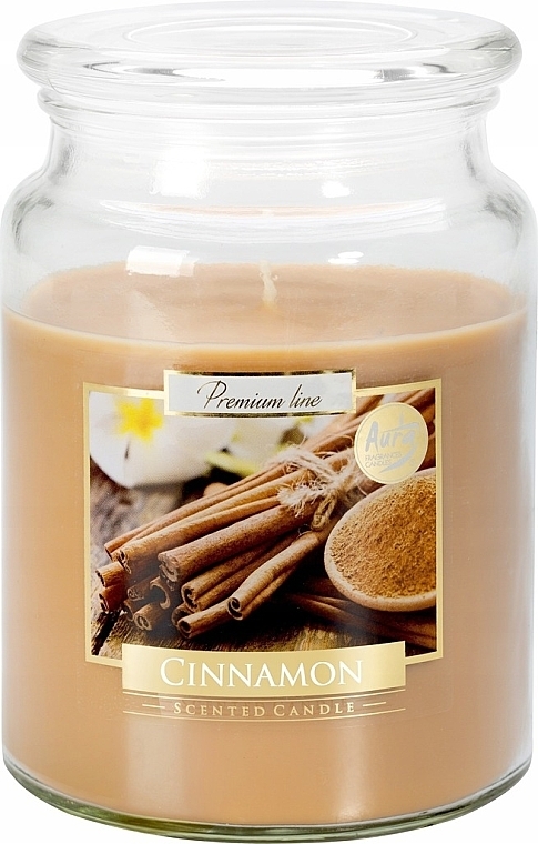 Ароматична преміум-свічка в банці "Кориця" - Bispol Premium Line Aura Cinnamon — фото N1