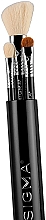 Набір пензлів для макіяжу в футлярі, чорний, 3 шт. - Sigma Beauty Essential Trio Brush Set — фото N3