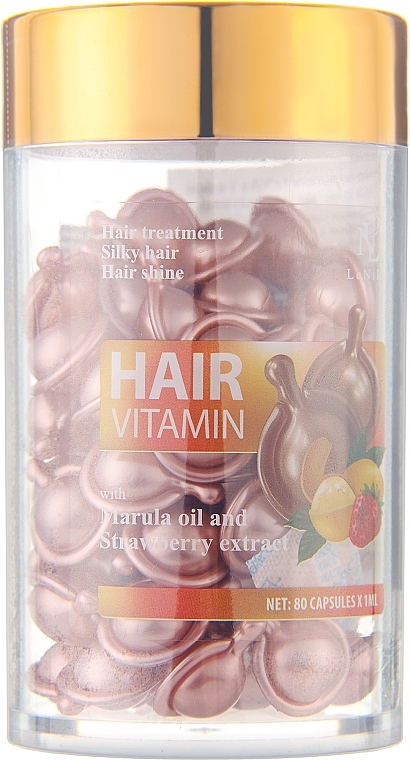 Вітаміни для волосся з олією Марули та екстрактом полуниці - LeNika — фото N2