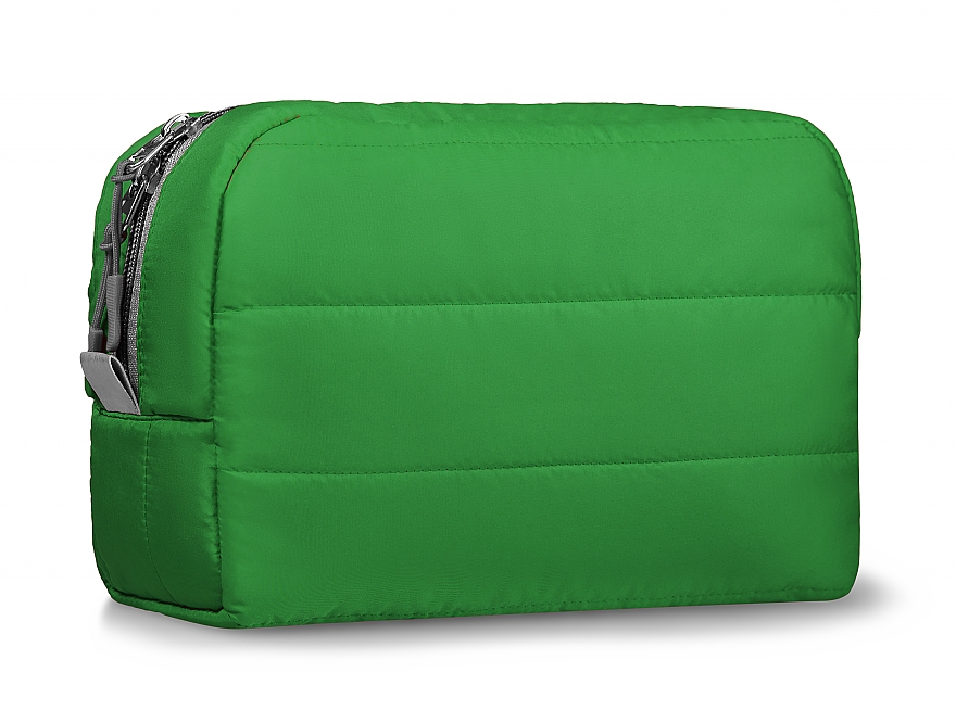 Косметичка стеганая, зелёная "Classy" - MAKEUP Cosmetic Bag Green — фото N1