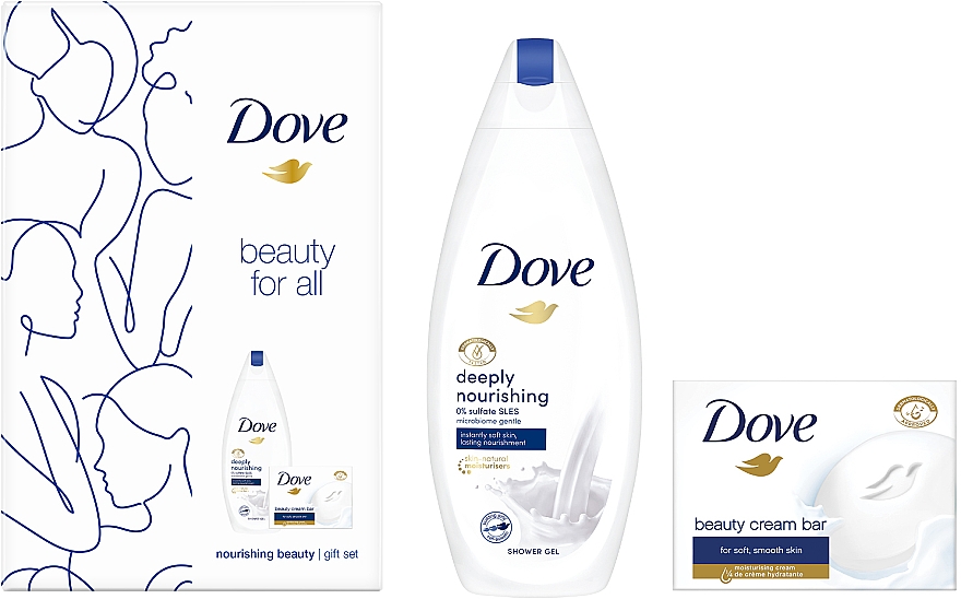 Набор - Dove Nourishing Beauty Gift Set (sh/gel/250ml + soap/100g) — фото N3