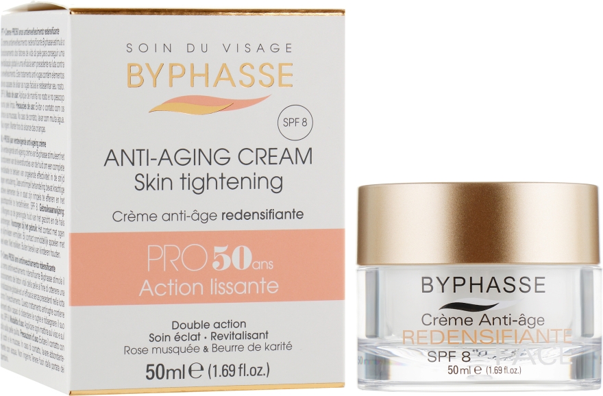 Крем против старения 50+ - Byphasse Anti-aging Cream Pro50 Years Skin Tightening — фото N1