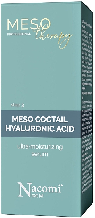 Ультразволожувальний коктейль з гіалуроновою кислотою - Nacomi Meso Therapy Step 3 Coctail Hyaluronic Acid — фото N2