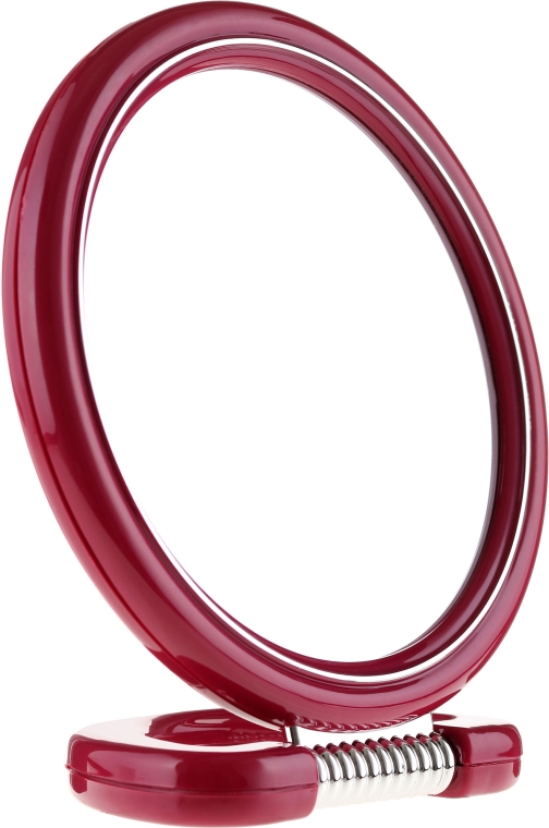 Зеркало двухстороннее круглое, на подставке, красное, 15 см - Donegal Mirror — фото N1