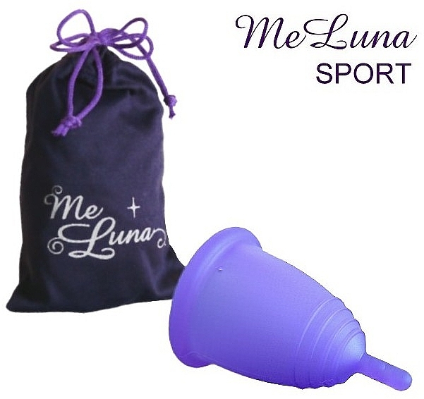 Менструальная чаша с ножкой, размер L, темно-фиолетовая - MeLuna Sport Menstrual Cup Stem — фото N1