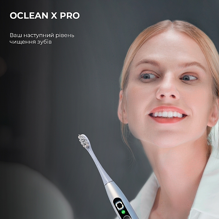 Умная зубная щетка Oclean X Pro Digital Silver, 2 насадки - Oclean X Pro Digital Electric Toothbrush Glamour Silver — фото N17