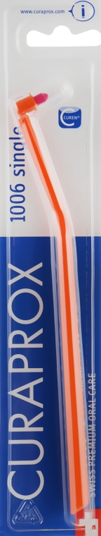 Монопучковая зубная щетка "Single CS 1006", оранжево-малиновая - Curaprox — фото N1