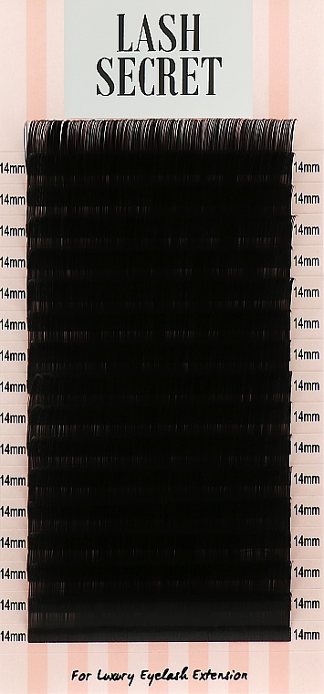 Накладные ресницы, черные, 16 линий (один размер, 0,07, D, 14) - Lash Secret — фото N1