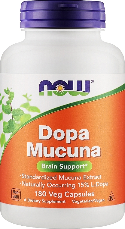 Харчова добавка "Мукуна пекуча", капсули - Now Foods Dopa Mucuna — фото N3