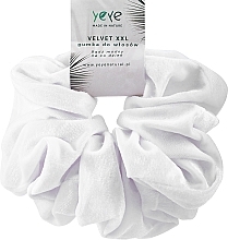 Вельветовая резинка для волос, белая - Yeye Velvet XXL — фото N1