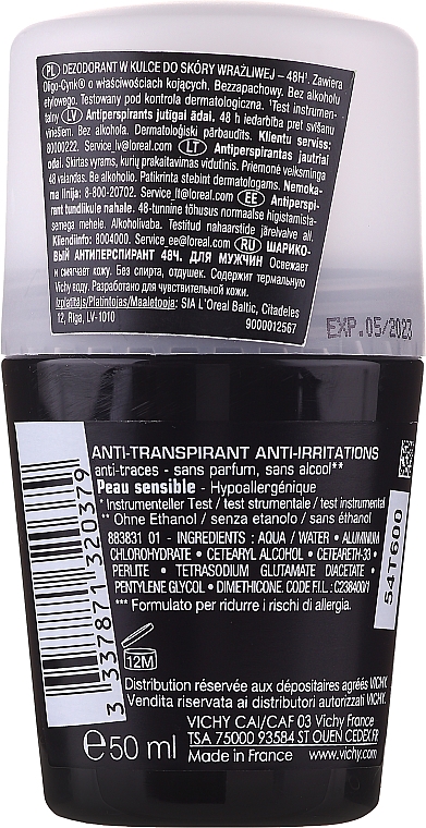 Шариковый дезодорант - Vichy Deo Anti-Transpirant 48H — фото N2