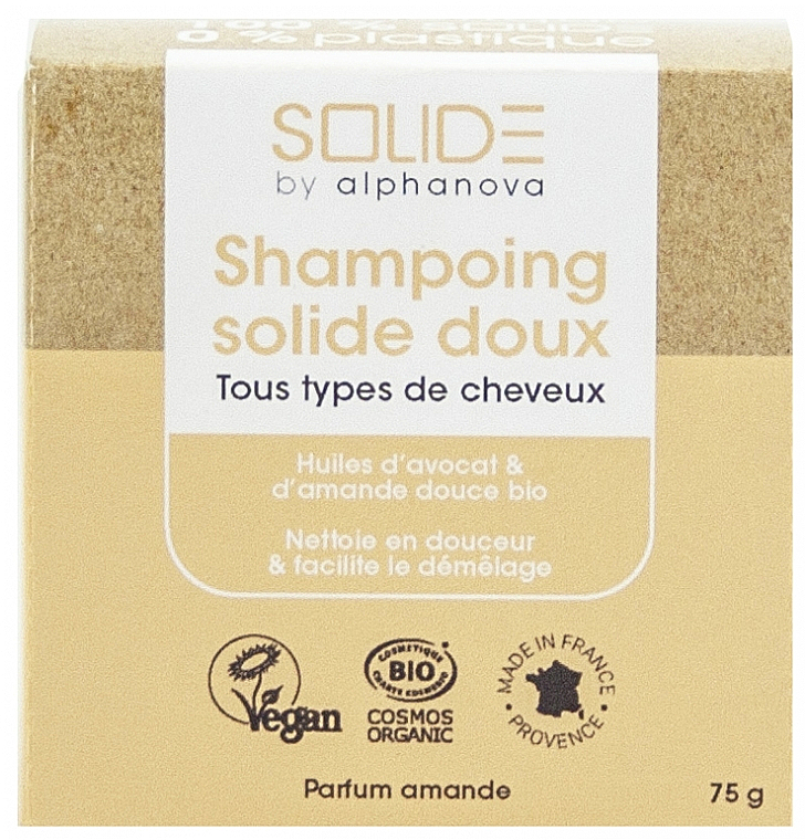 Твердый шампунь "Миндаль" - Alphanova Solide Gentle Solid Shampoo Almond Perfume Organic — фото N1