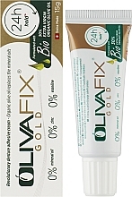 Крем для фиксации зубных протезов с оливковым маслом - Bonyf OlivaFix Gold Denture Adhesive Cream (мини) — фото N2