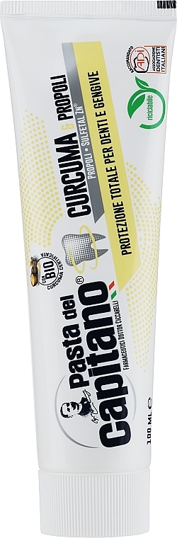 Зубна паста "Куркума і прополіс" - Pasta Del Capitano, Turmeric & Propolis  Ecological Packaging — фото N2