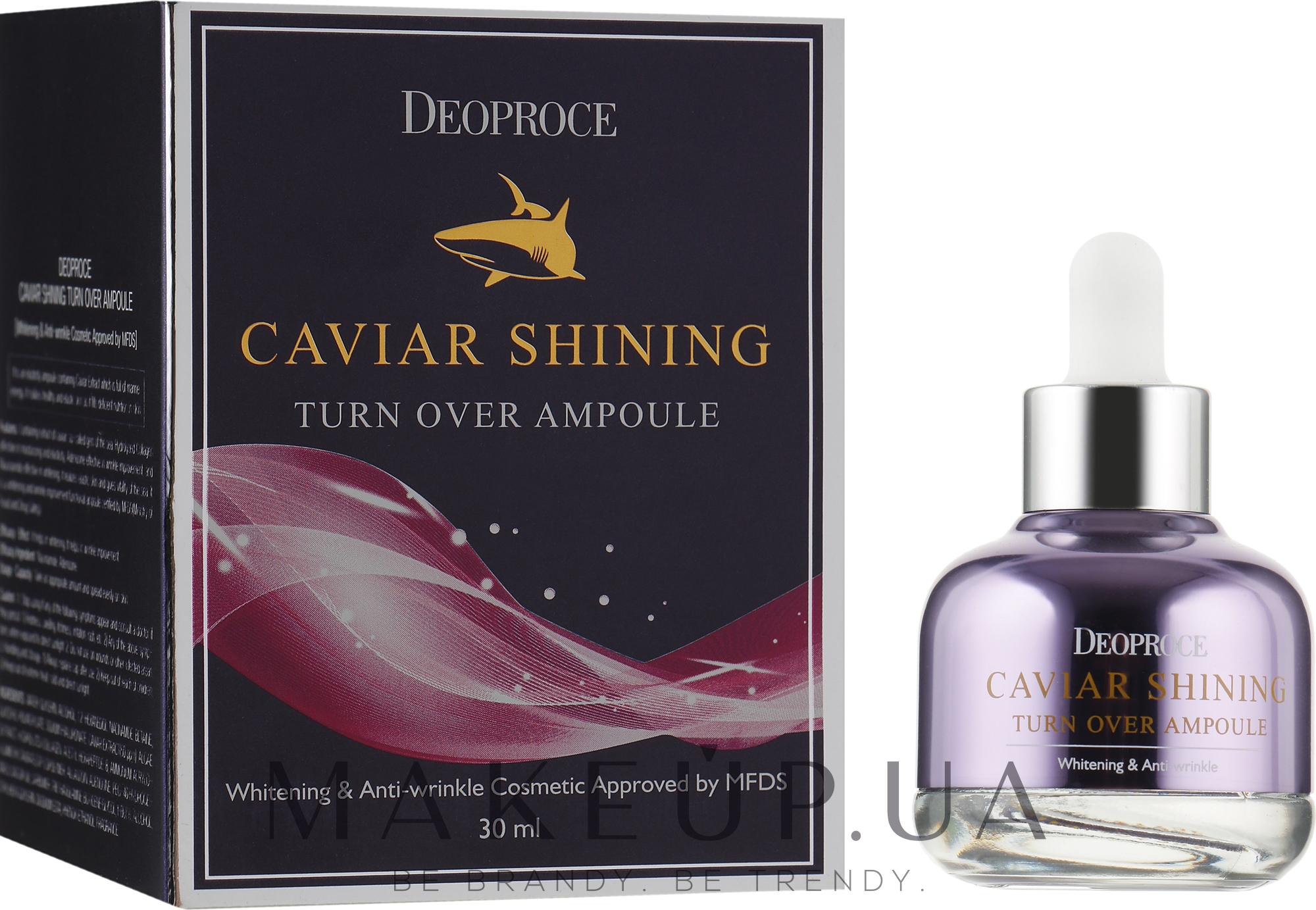 Сироватка з екстрактом ікри для сяйва шкіри - Deoproce Caviar Shining Turn Over Ampoule — фото 50ml