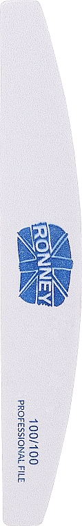 Пилочка для ногтей, 100/100, белая, полумесяц - Ronney Professional — фото N1