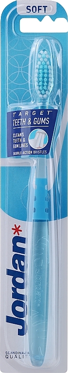 Зубна щітка Target, блакитна - Jordan Target Teeth & Gums Soft — фото N2