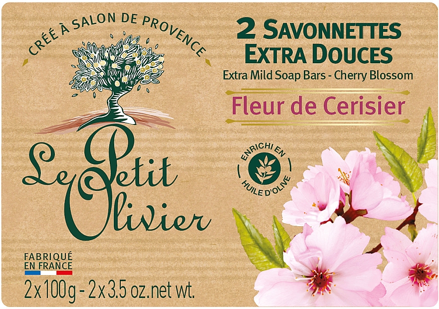 Мыло экстранежное с экстрактом вишневого цвета - Le Petit Olivier Vegetal Oils Soap Cherry Blossom