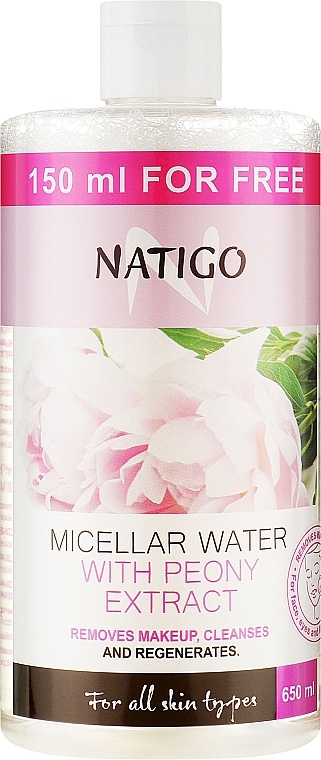 Мицеллярная вода увлажняющая с экстрактом пиона - Natigo — фото N3